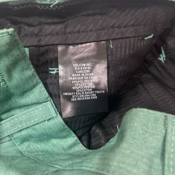 Volcom Shorts Youth 26 VMonty Chino Green 10 inch Inseam Skate Walking Shorts - Picture 4 of 7